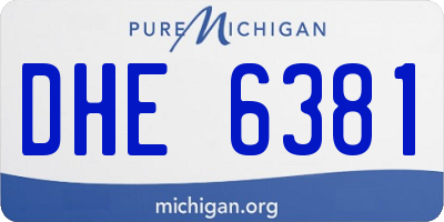 MI license plate DHE6381