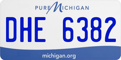 MI license plate DHE6382