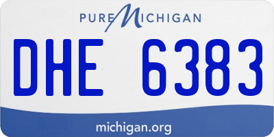 MI license plate DHE6383