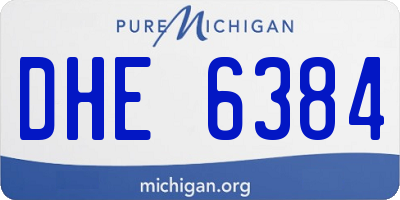 MI license plate DHE6384