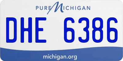 MI license plate DHE6386