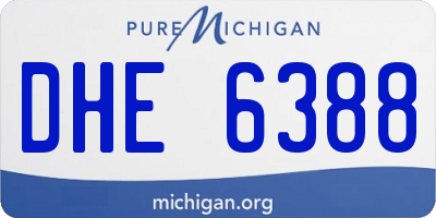 MI license plate DHE6388