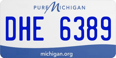 MI license plate DHE6389