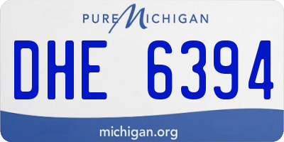 MI license plate DHE6394