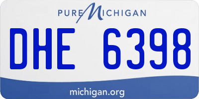 MI license plate DHE6398