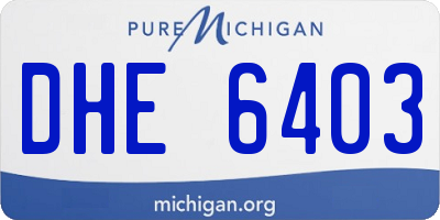 MI license plate DHE6403