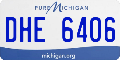 MI license plate DHE6406