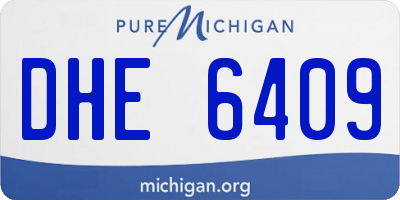 MI license plate DHE6409