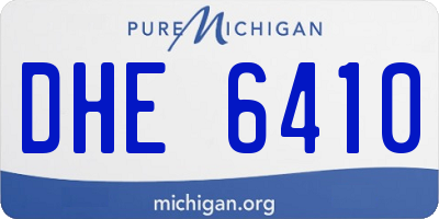 MI license plate DHE6410