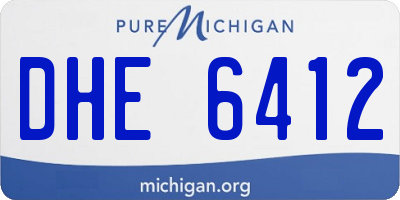MI license plate DHE6412