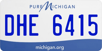 MI license plate DHE6415