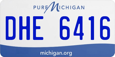 MI license plate DHE6416
