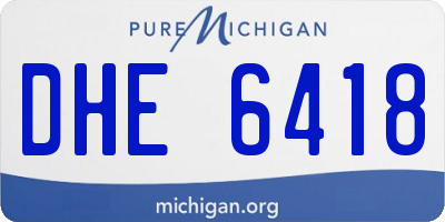 MI license plate DHE6418