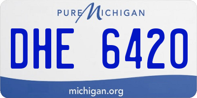 MI license plate DHE6420