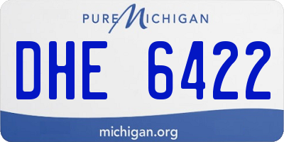 MI license plate DHE6422