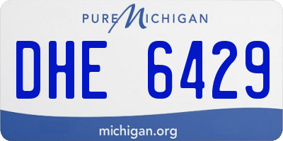 MI license plate DHE6429