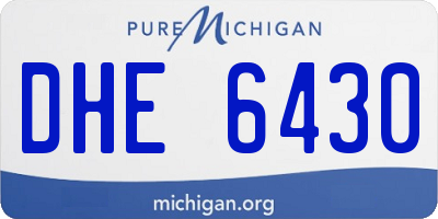 MI license plate DHE6430