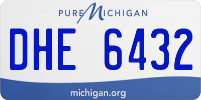 MI license plate DHE6432