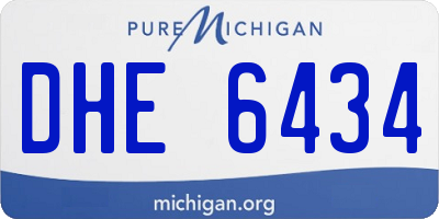 MI license plate DHE6434