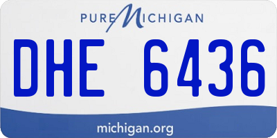 MI license plate DHE6436