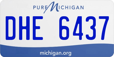 MI license plate DHE6437