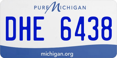 MI license plate DHE6438