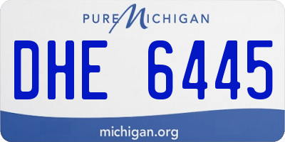 MI license plate DHE6445