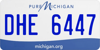 MI license plate DHE6447