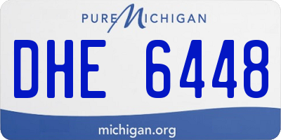 MI license plate DHE6448