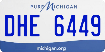 MI license plate DHE6449