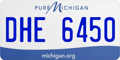 MI license plate DHE6450