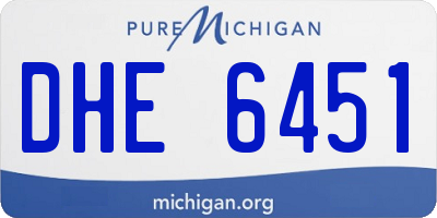 MI license plate DHE6451