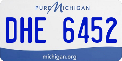 MI license plate DHE6452