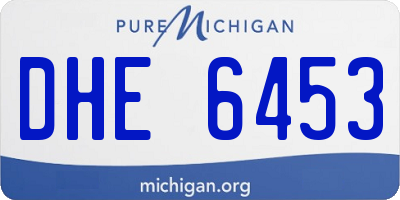 MI license plate DHE6453