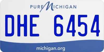 MI license plate DHE6454