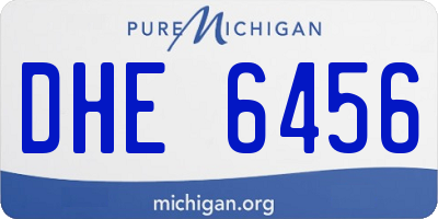 MI license plate DHE6456