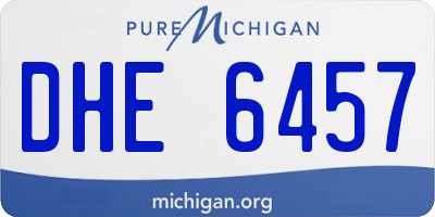 MI license plate DHE6457