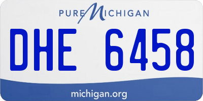 MI license plate DHE6458