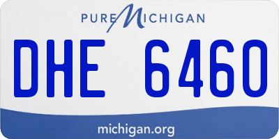 MI license plate DHE6460