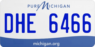 MI license plate DHE6466