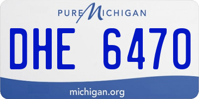 MI license plate DHE6470