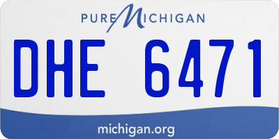 MI license plate DHE6471