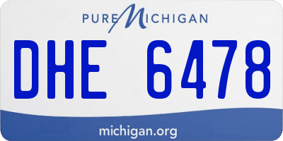 MI license plate DHE6478
