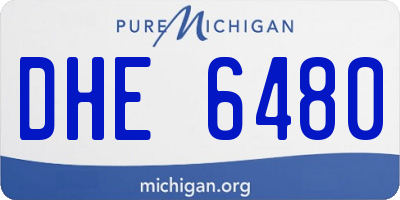 MI license plate DHE6480