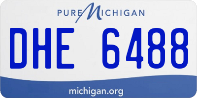 MI license plate DHE6488