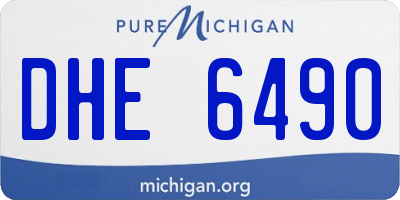 MI license plate DHE6490