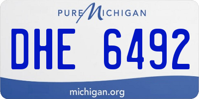 MI license plate DHE6492
