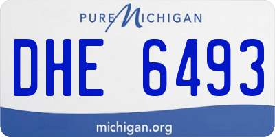 MI license plate DHE6493