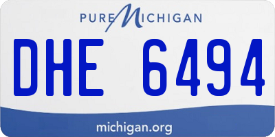 MI license plate DHE6494