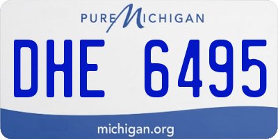 MI license plate DHE6495